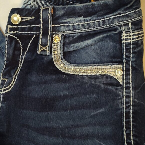 Rock Revival sz 26 "Sherry" Crystal Rhinestone Style E8439MB8R Embellished Jeans - Picture 6 of 11
